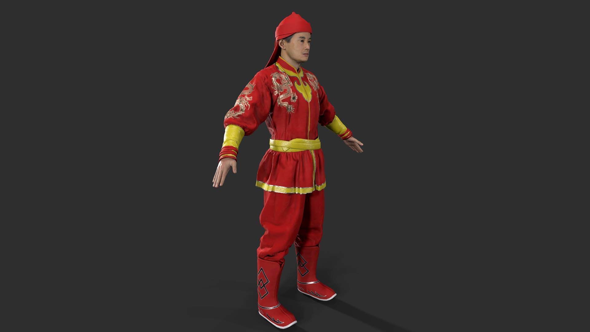 Chinatown kid Low-poly 3D model_4