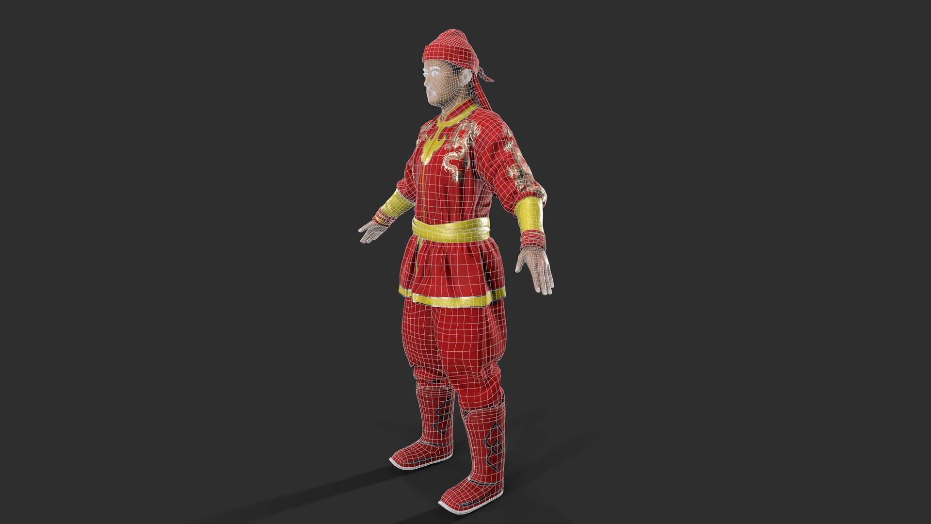 Chinatown kid Low-poly 3D model_11