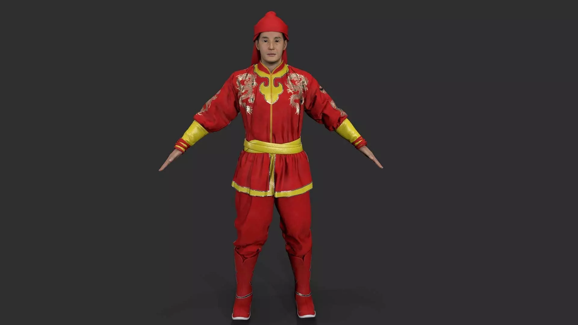 Chinatown kid Low-poly 3D model_0