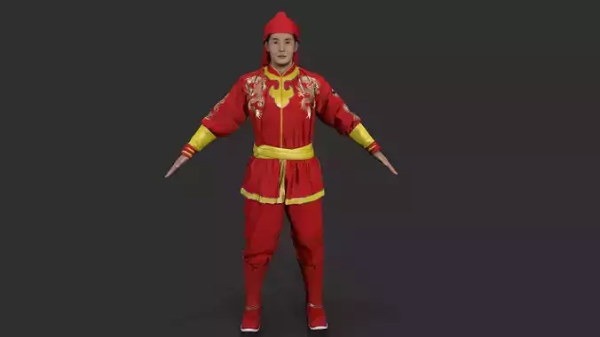 Chinatown kid Low-poly 3D model