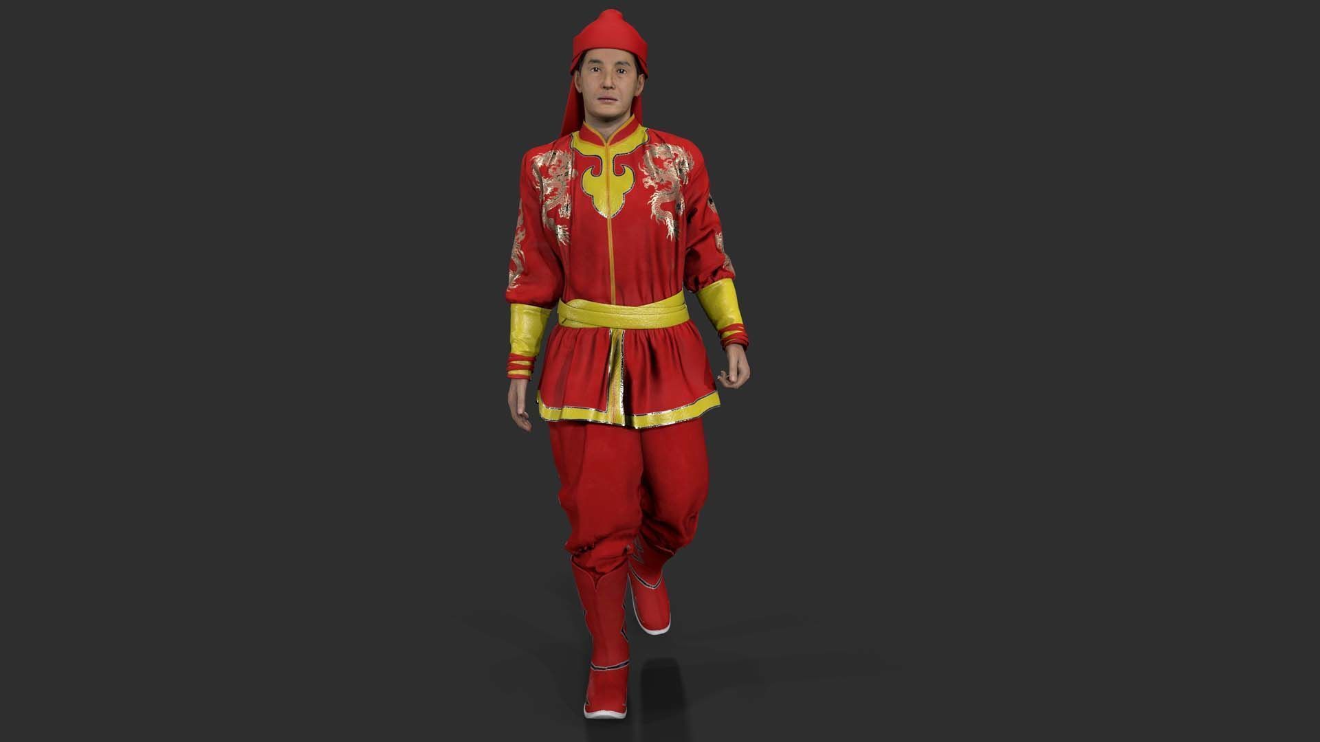 Chinatown kid Low-poly 3D model_6