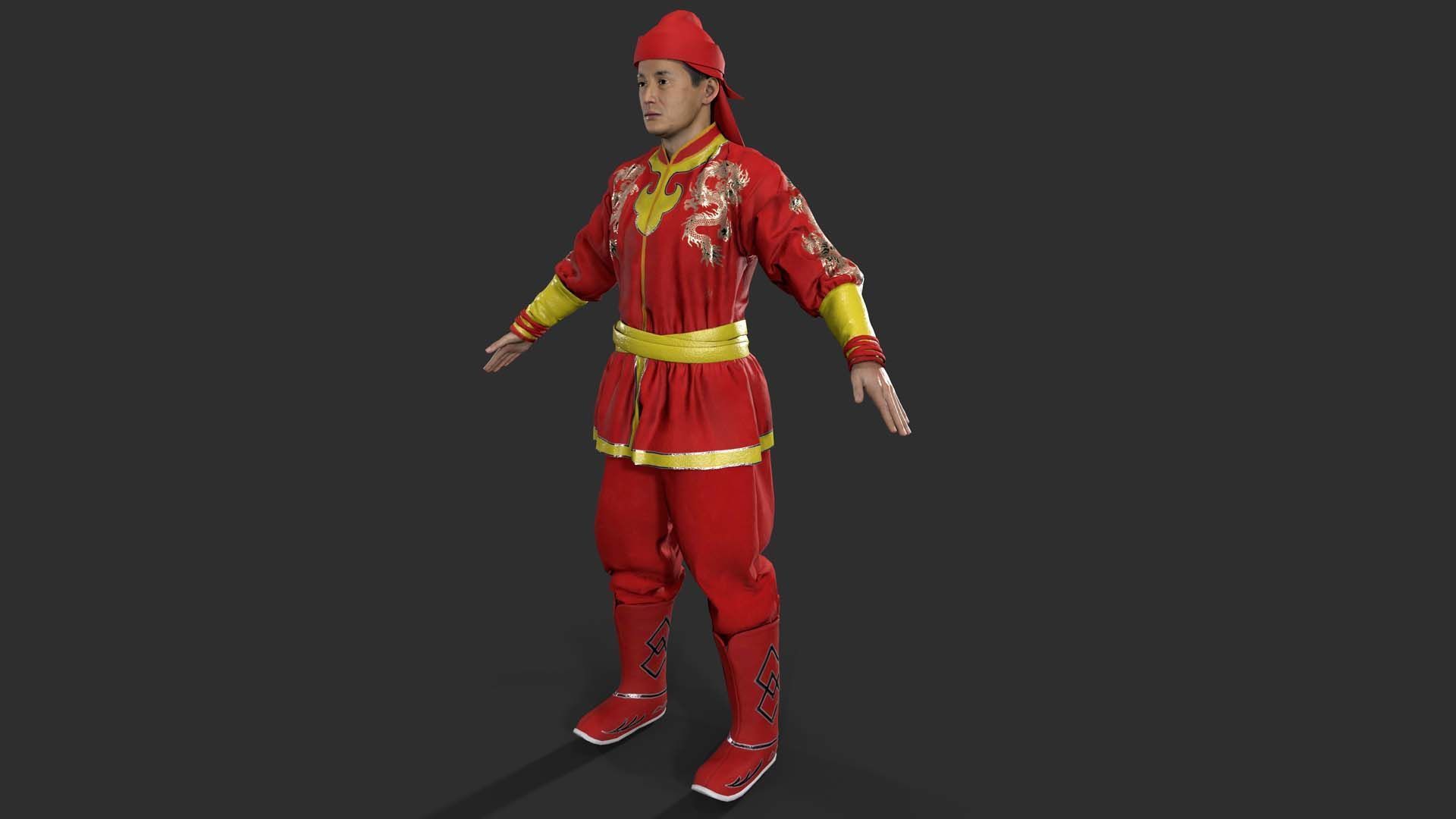 Chinatown kid Low-poly 3D model_1