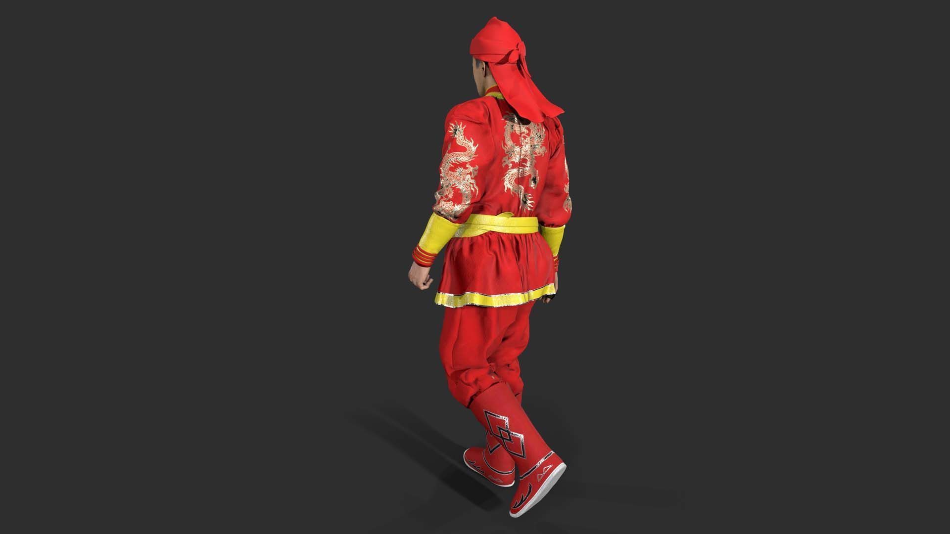 Chinatown kid Low-poly 3D model_8