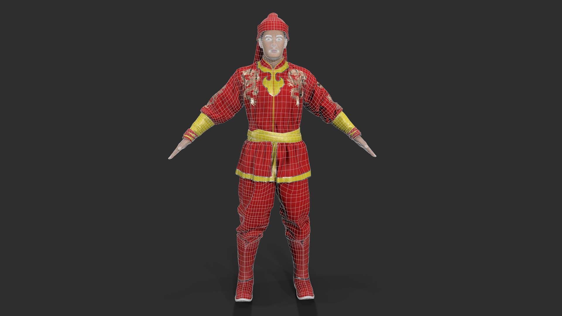 Chinatown kid Low-poly 3D model_10