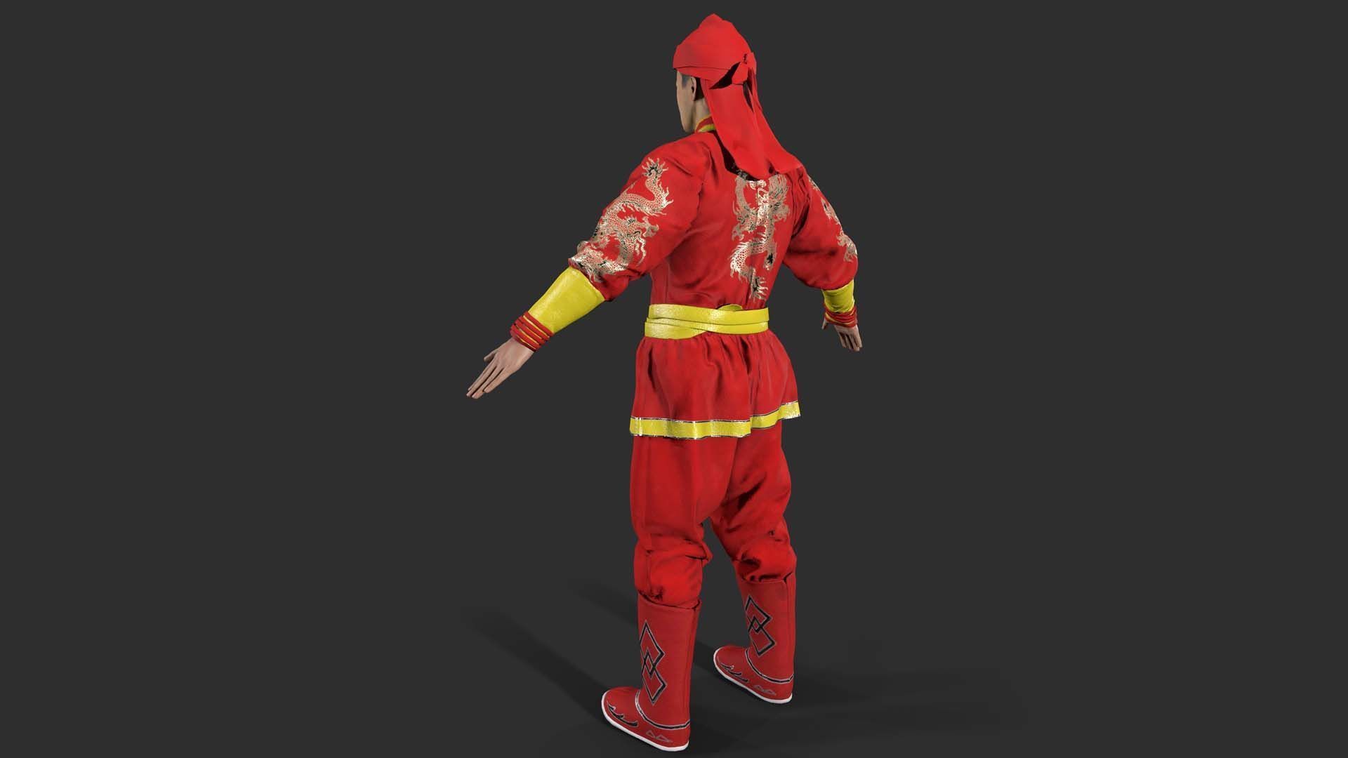 Chinatown kid Low-poly 3D model_2