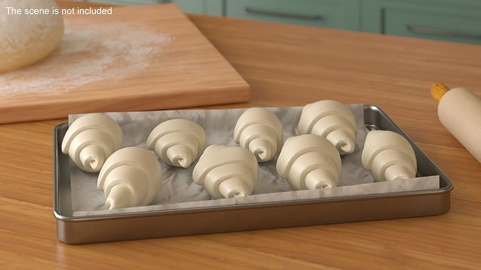 Traditional French Croissants Dough 3D model