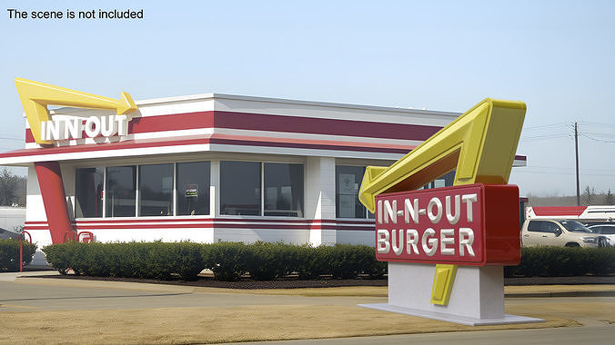 In N Out Burger Stand 3D model 2