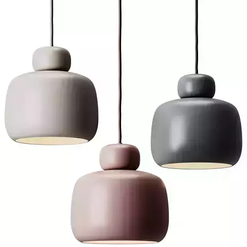 Woud Stone Pendant Lamp 3D model
