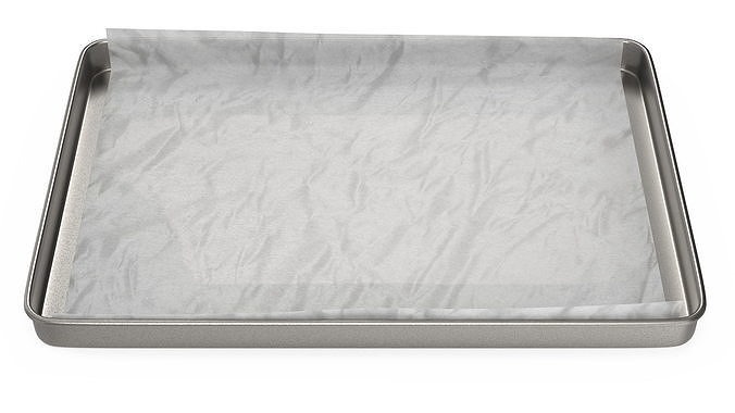 Oven Tray with Parchment Paper 3D model 6