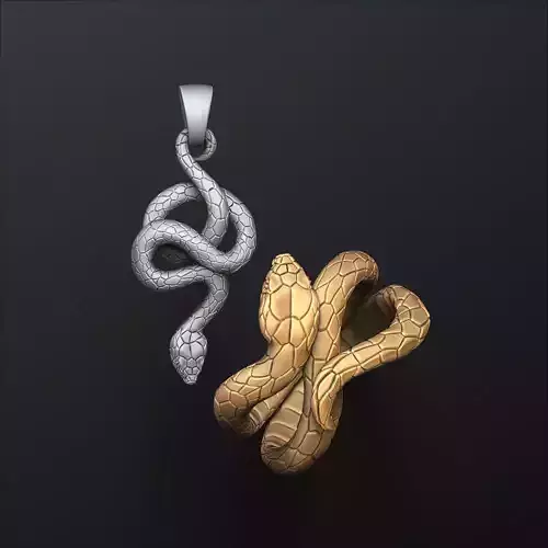 Snake Ring Pendant V2 Collection Set 3D print model