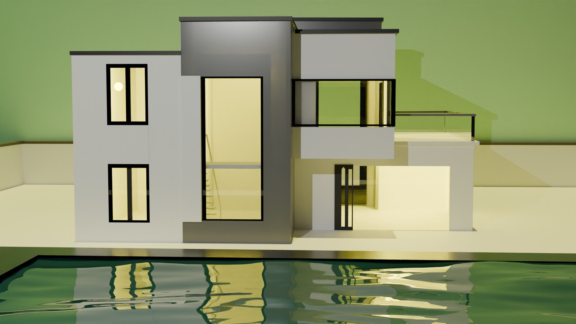 Modern House  3D print model_1