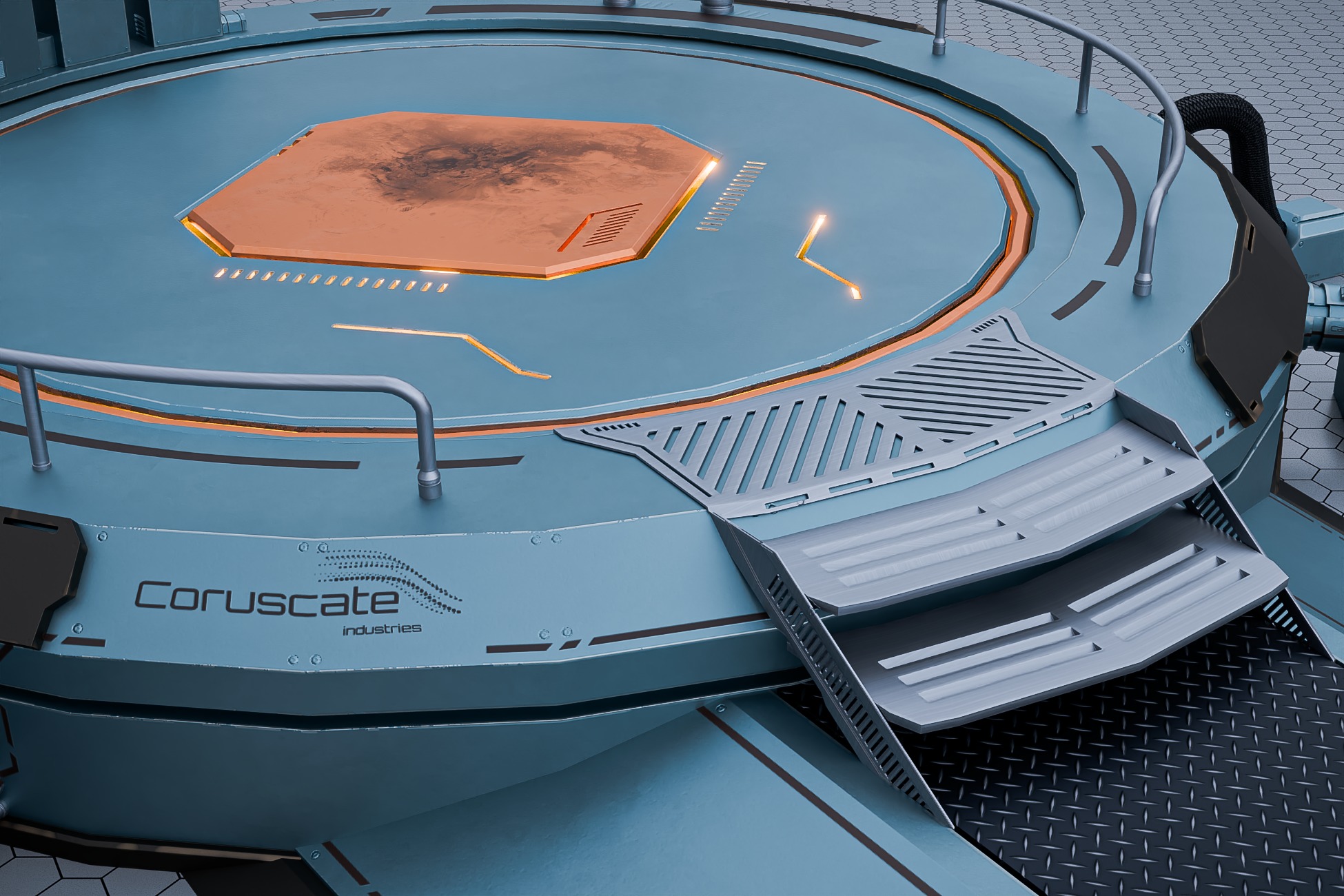 Teleport and Power Sci-fi Set Low-poly 3D model_5