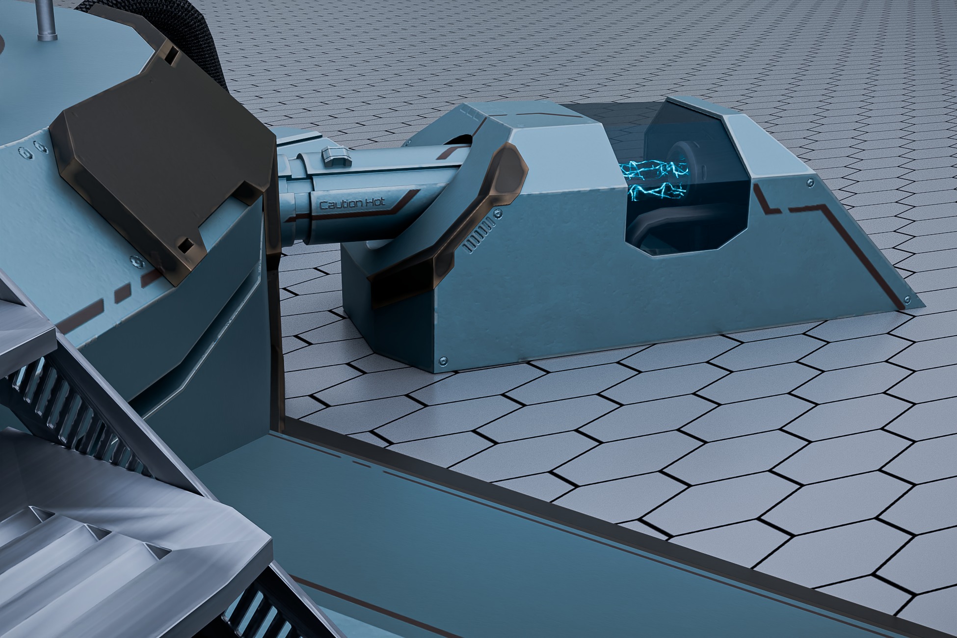 Teleport and Power Sci-fi Set Low-poly 3D model_8