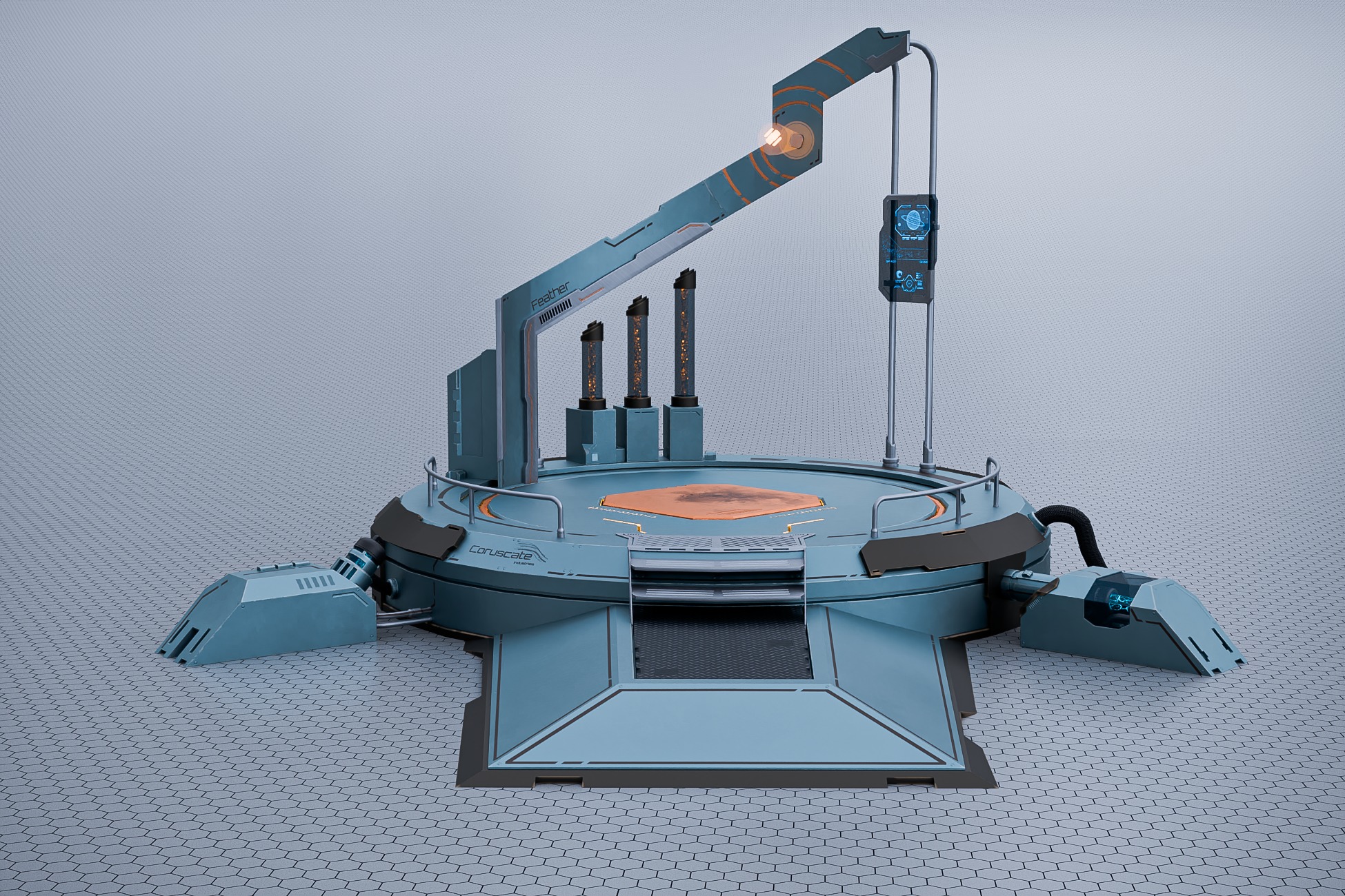 Teleport and Power Sci-fi Set Low-poly 3D model_18