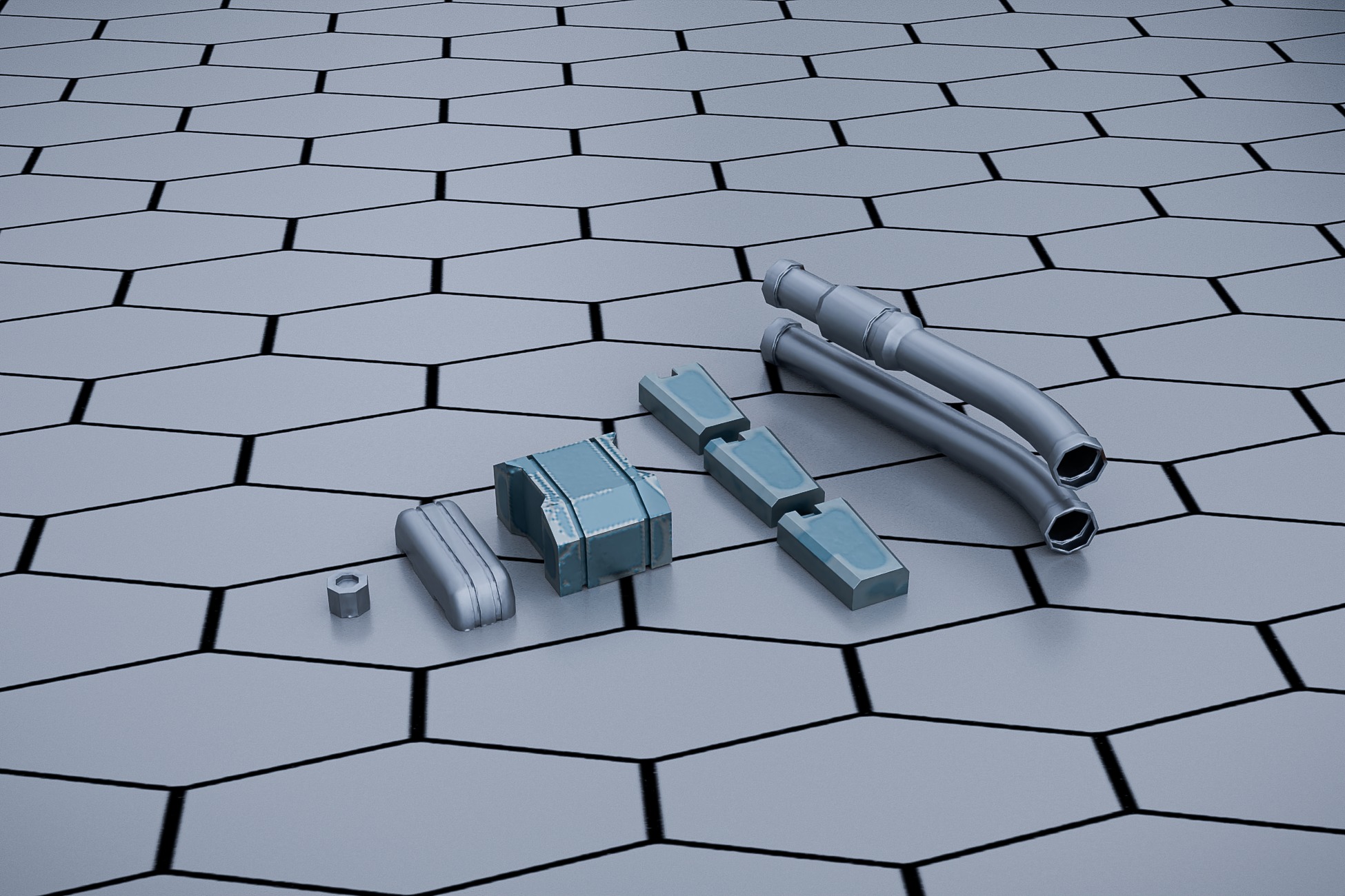 Teleport and Power Sci-fi Set Low-poly 3D model_14