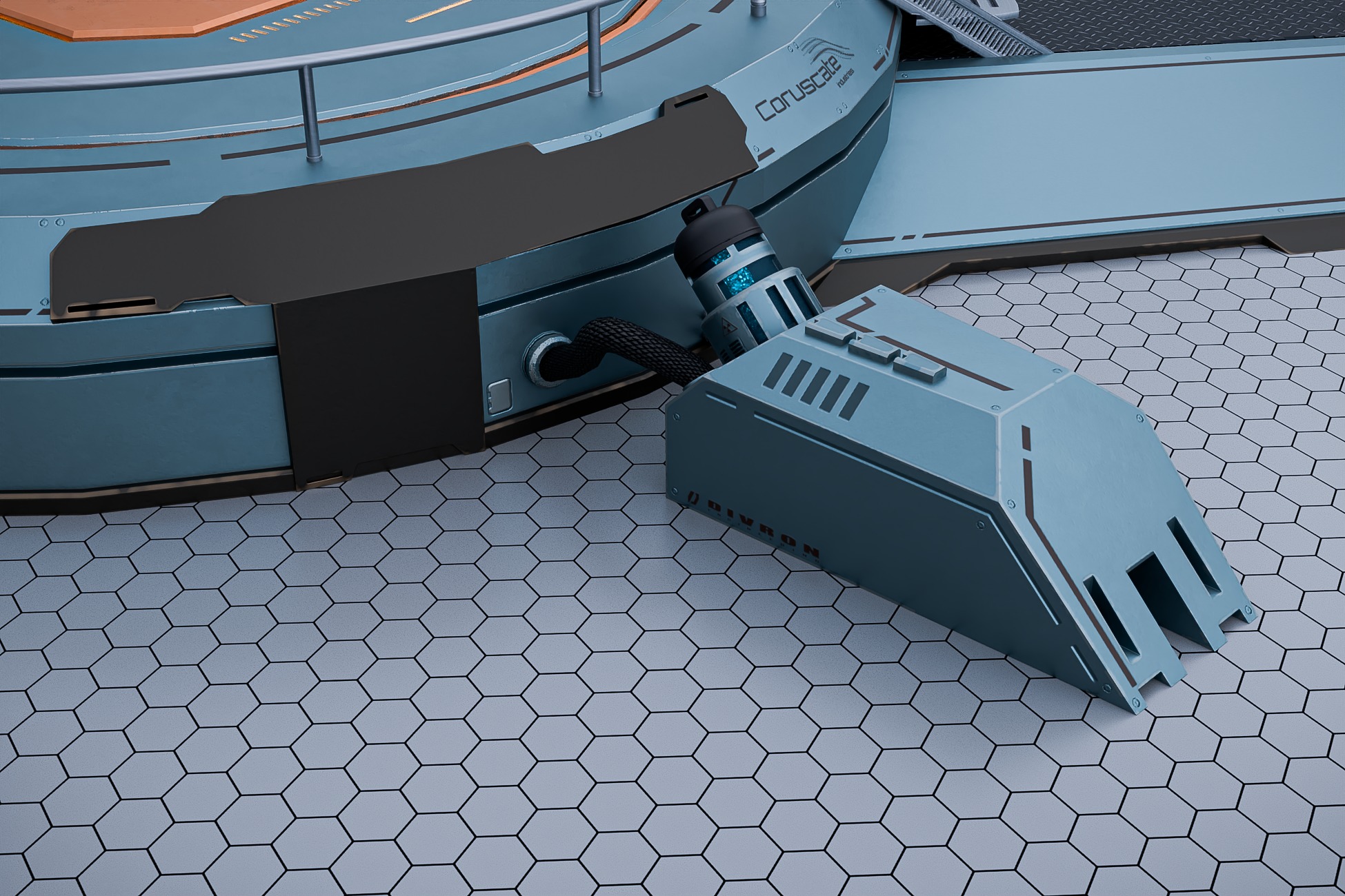 Teleport and Power Sci-fi Set Low-poly 3D model_7