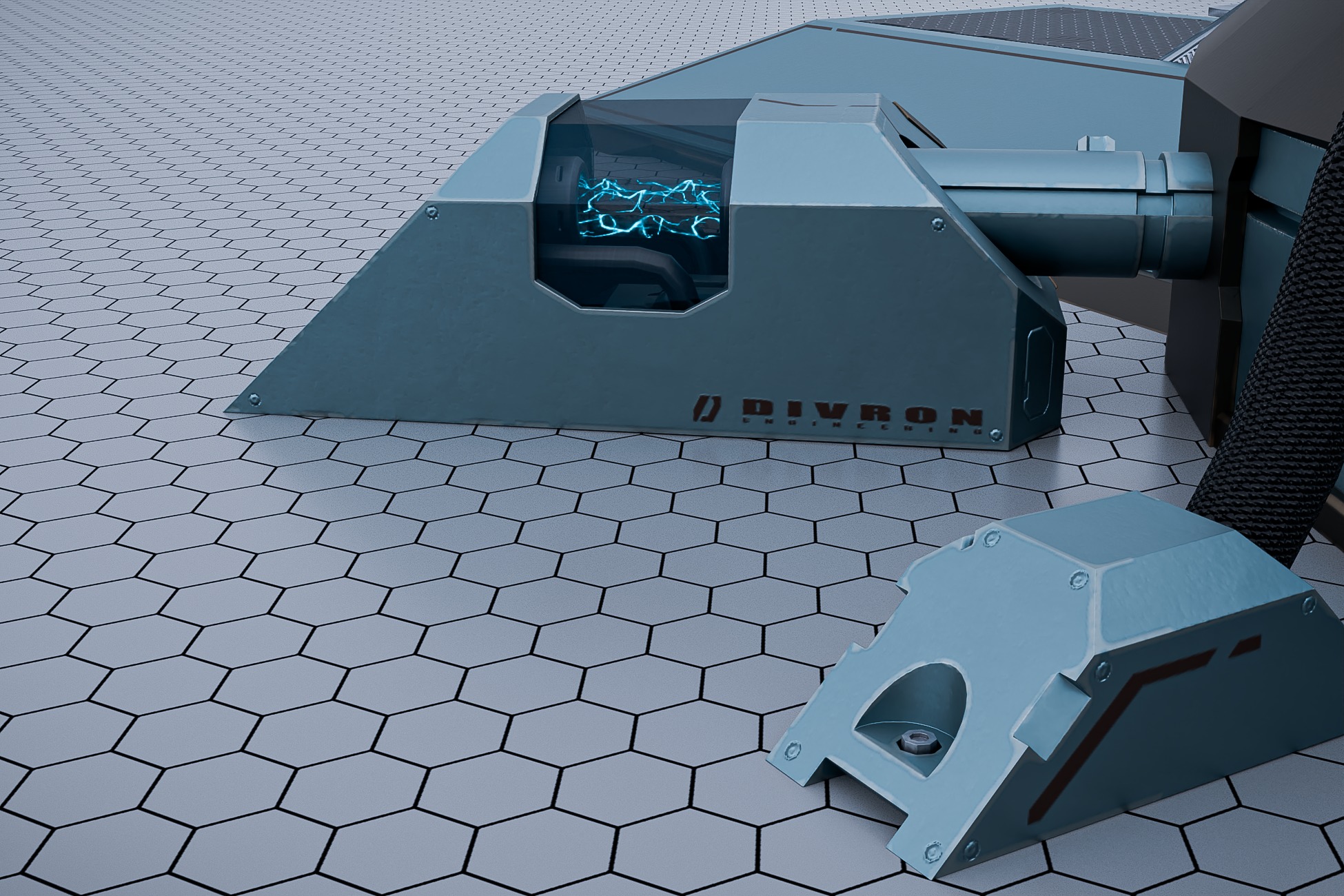 Teleport and Power Sci-fi Set Low-poly 3D model_9