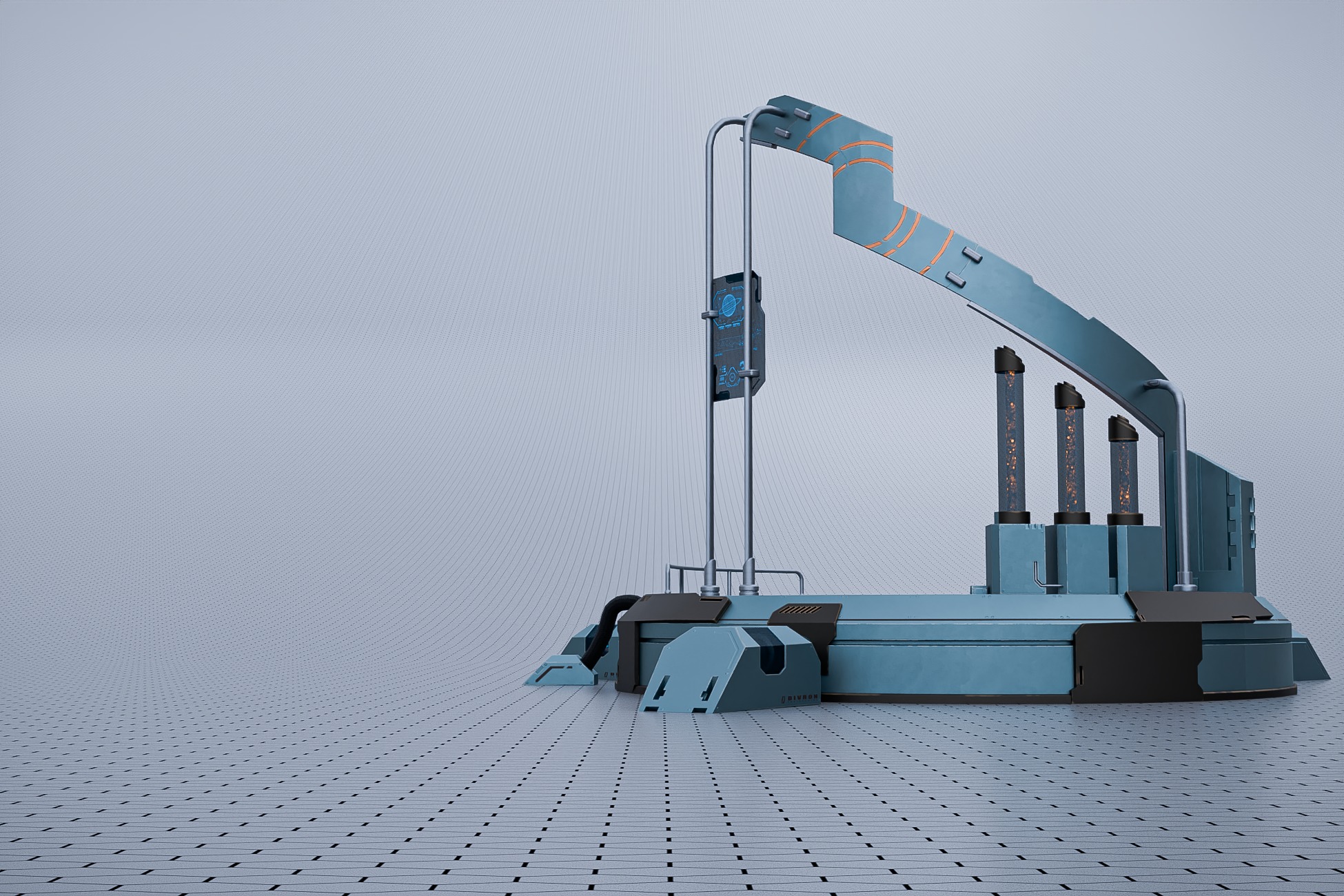 Teleport and Power Sci-fi Set Low-poly 3D model_4