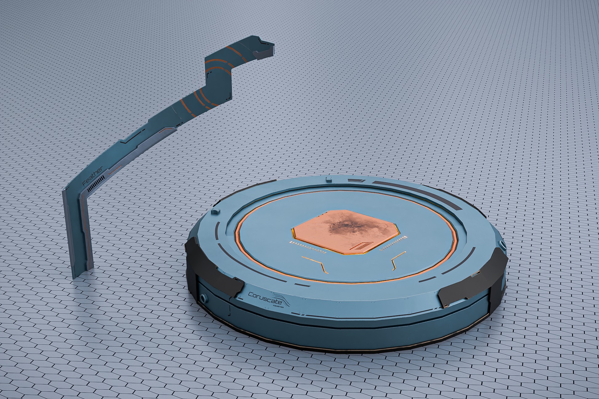 Teleport and Power Sci-fi Set Low-poly 3D model_15