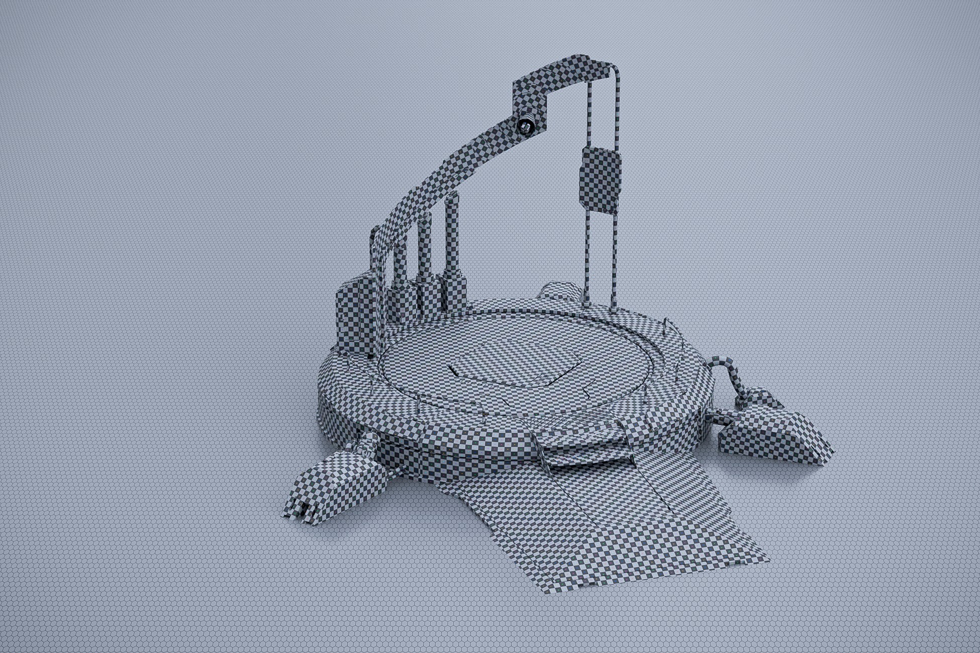 Teleport and Power Sci-fi Set Low-poly 3D model_10