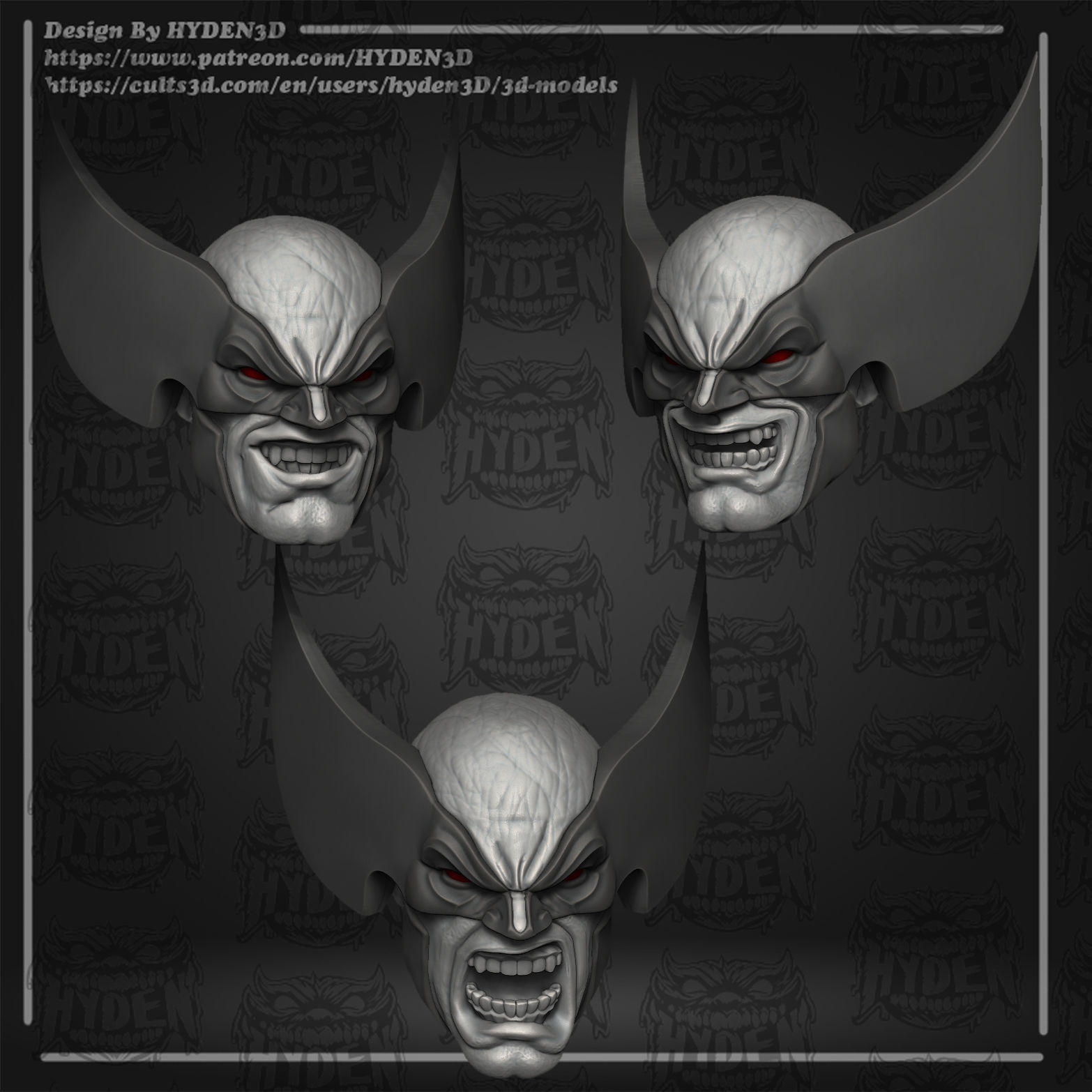 wolverine comic mask 3D print model_2
