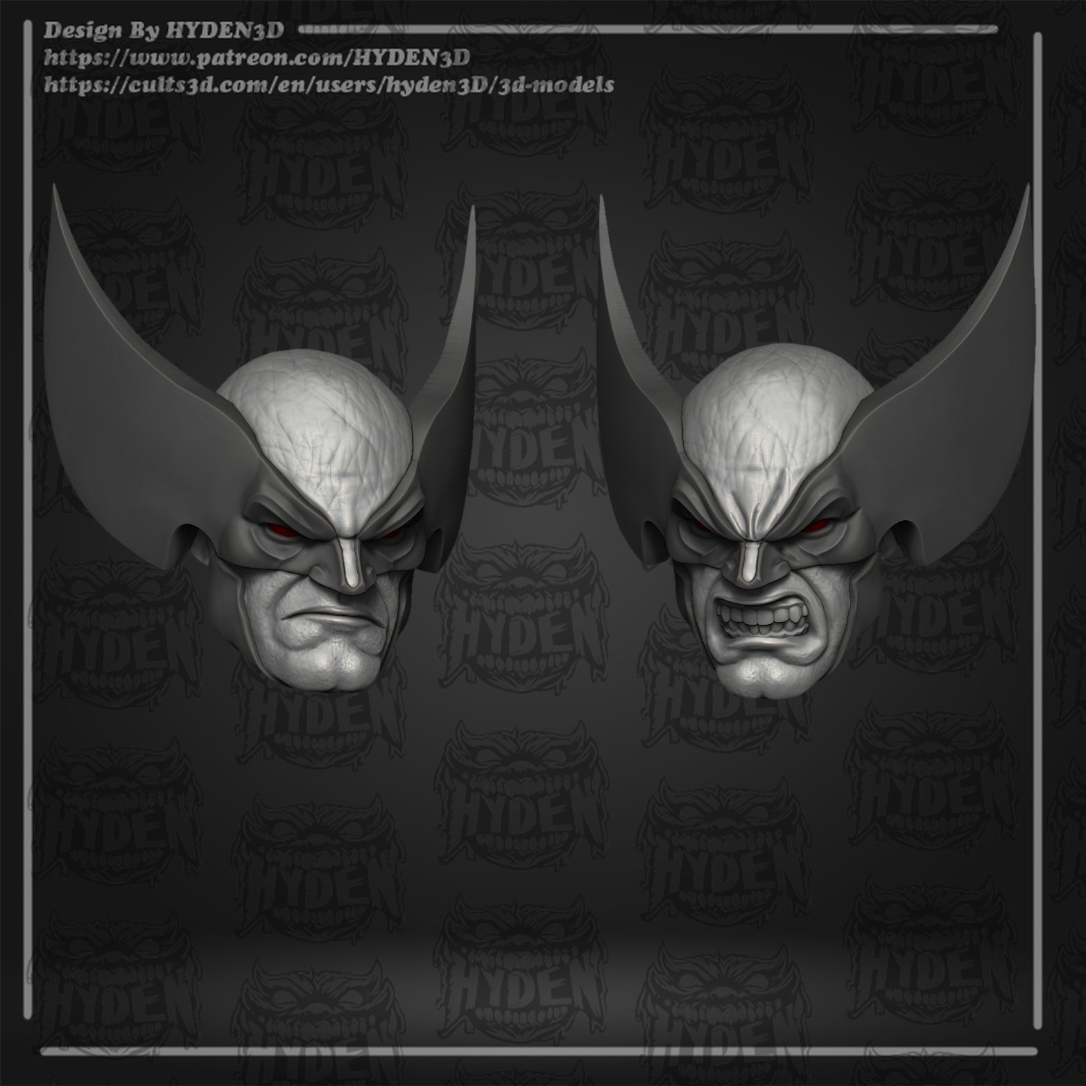 wolverine comic mask 3D print model_1