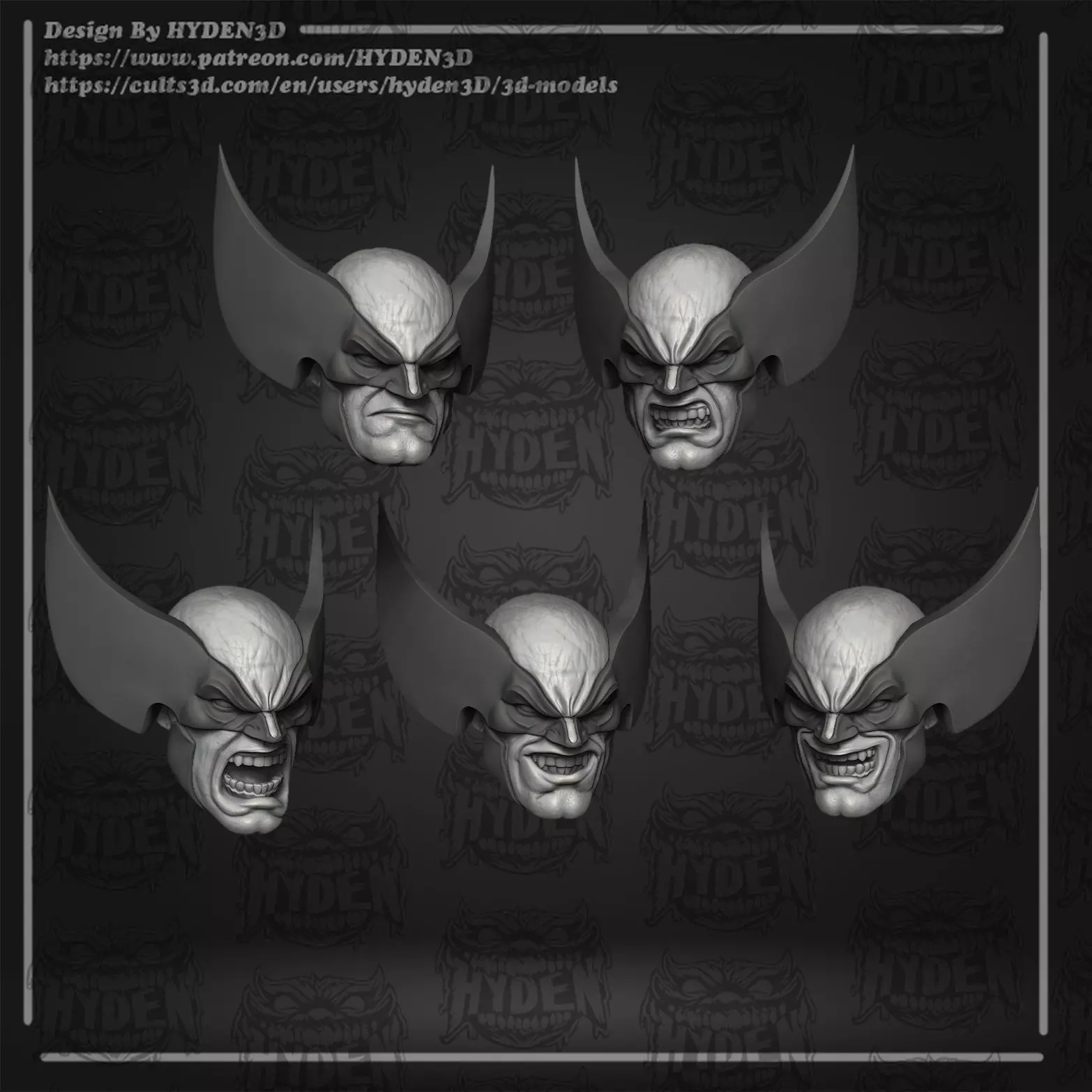 wolverine comic mask 3D print model_0