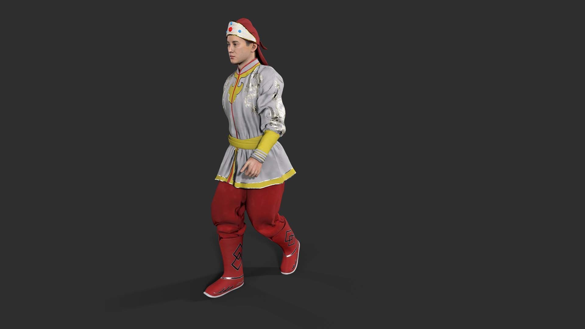 gongfu Low-poly 3D model_7