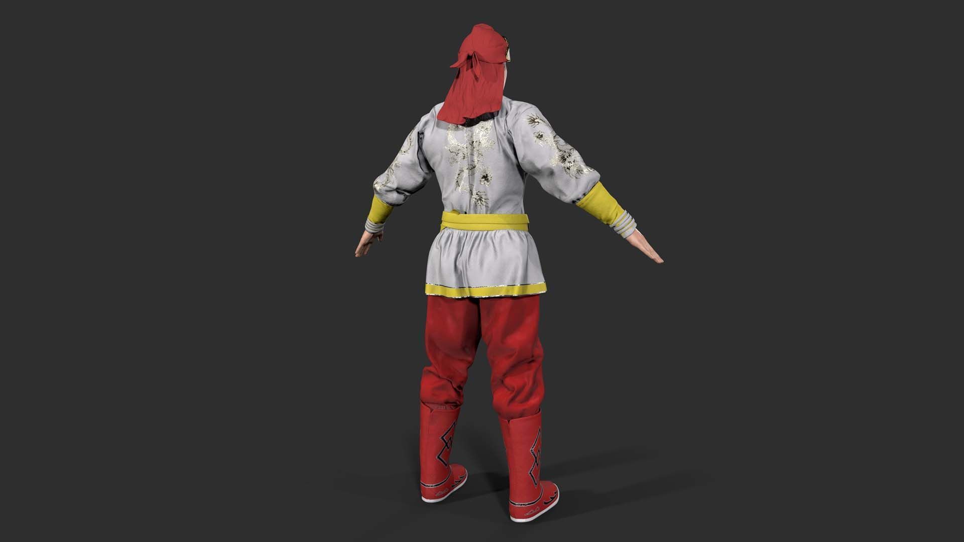 gongfu Low-poly 3D model_5
