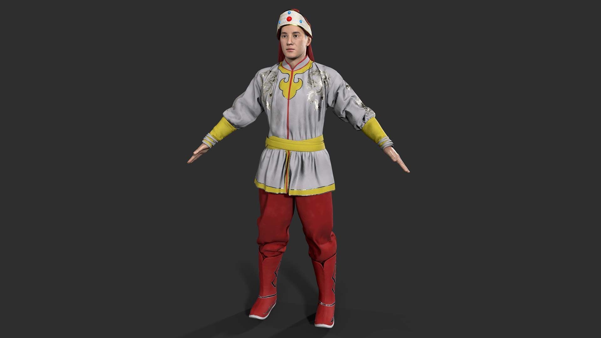 gongfu Low-poly 3D model_2