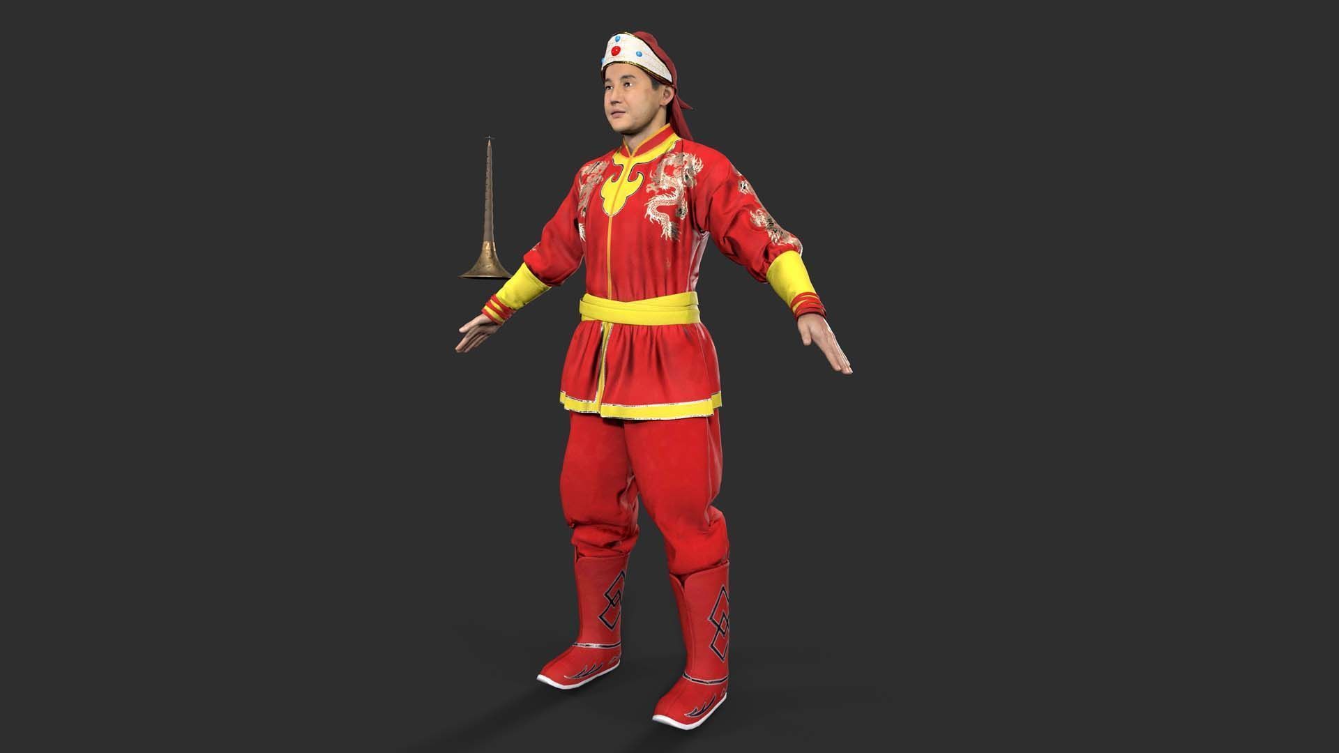 musician character Low-poly 3D model_7