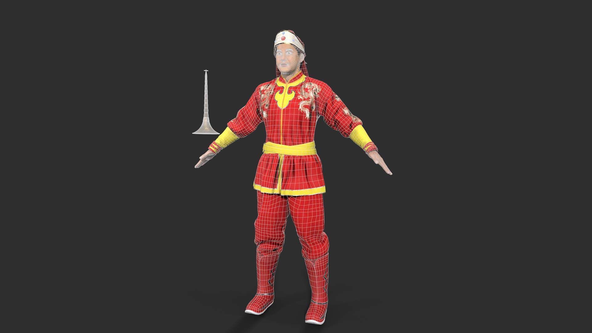 musician character Low-poly 3D model_11