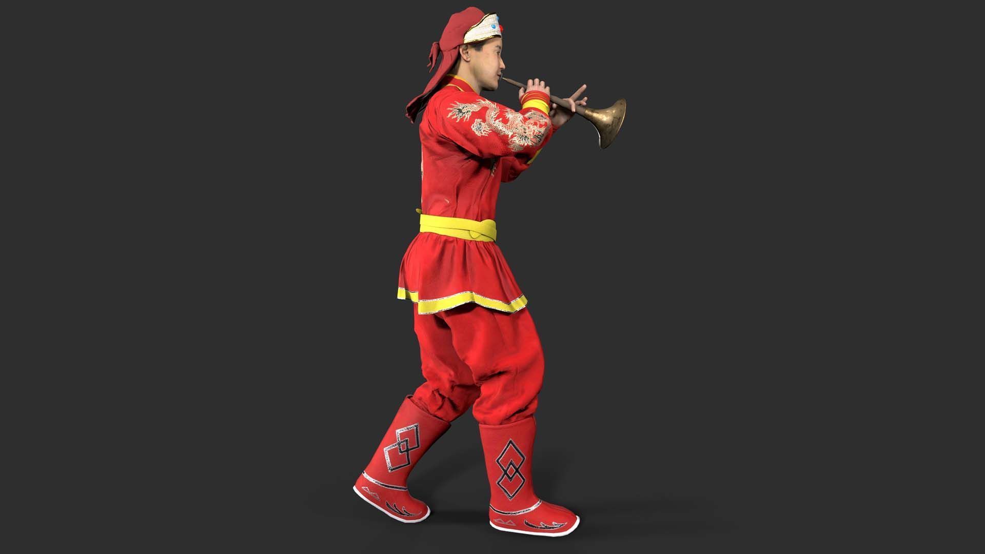 musician character Low-poly 3D model_4