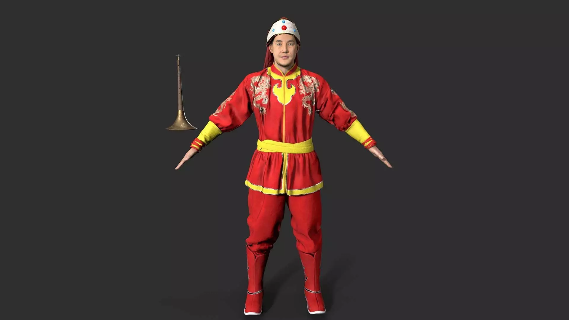 musician character Low-poly 3D model_0