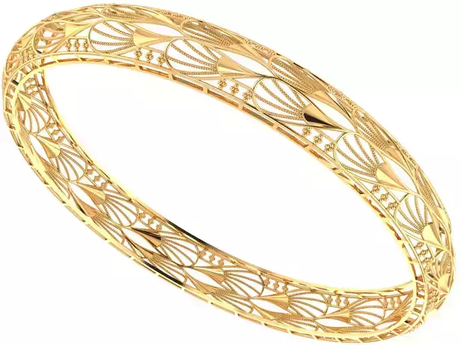 1424 Delicate Gold Bangle 9gm 3D print model