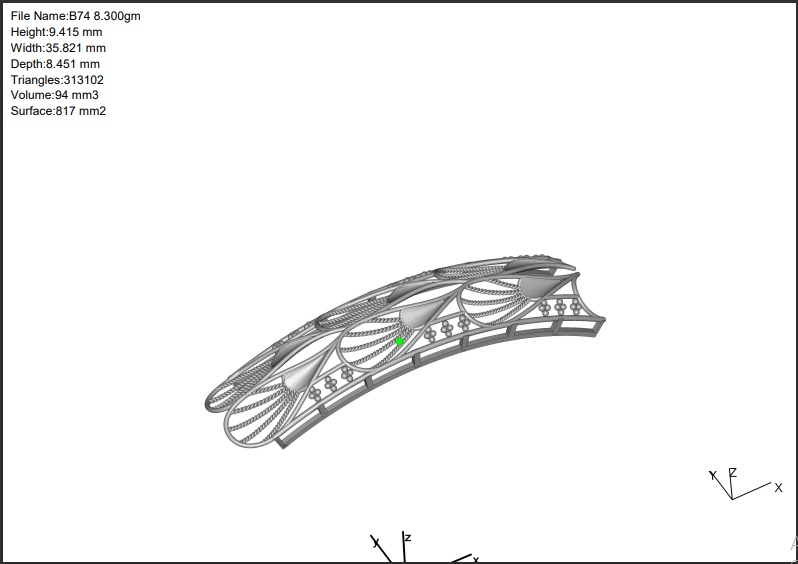 1424 Delicate Gold Bangle 9gm 3D print model_2