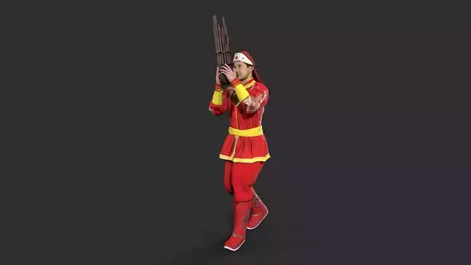 musician character Low-poly 3D model