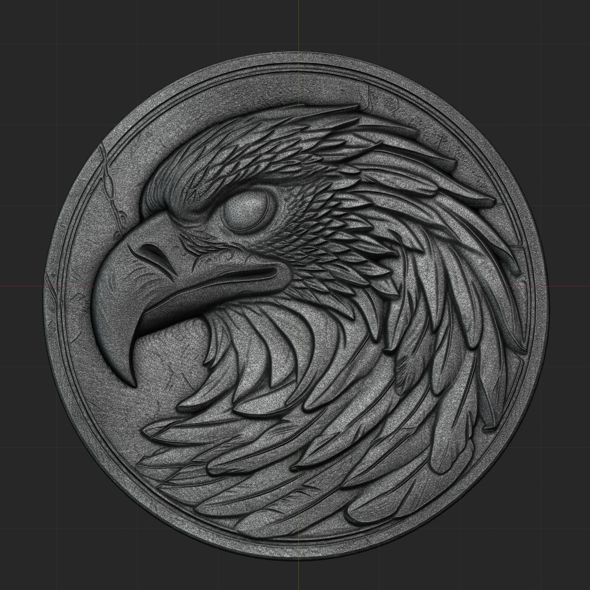 Eagle head relief for CNC and 3D Printing 3D print model_3