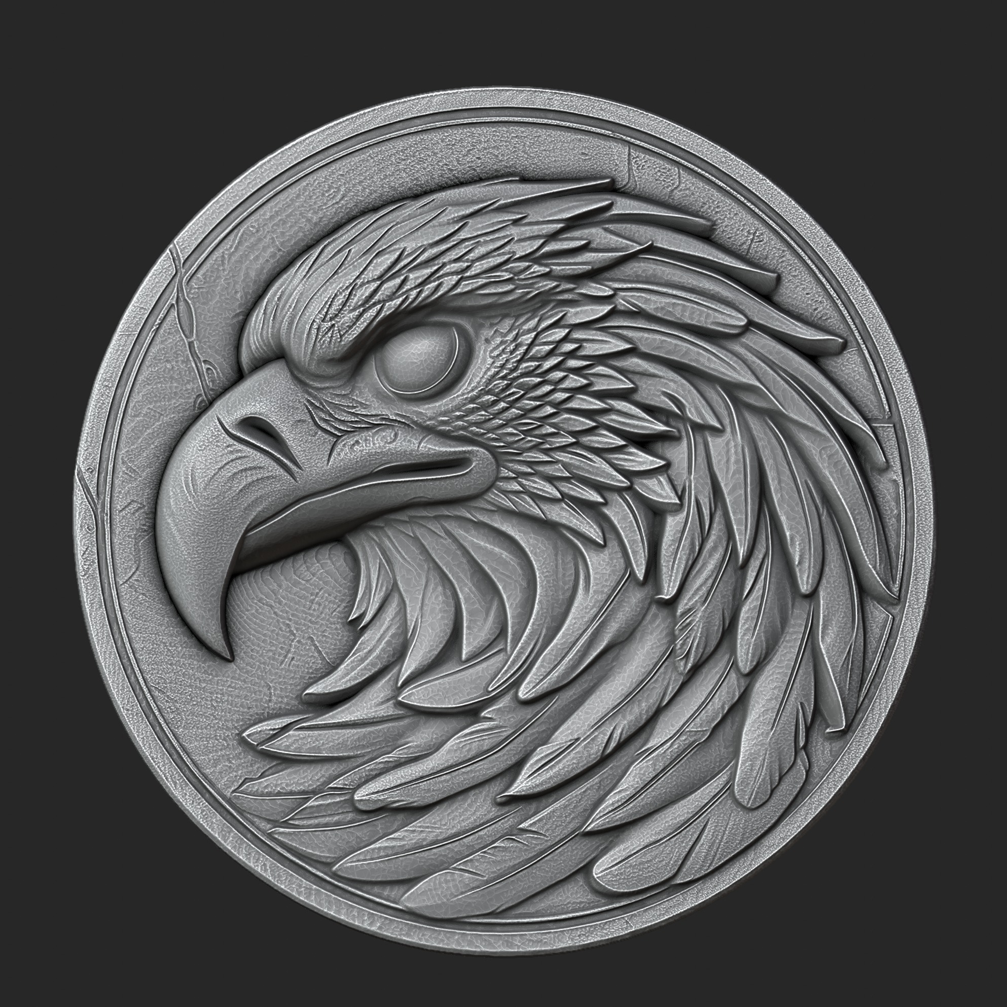 Eagle head relief for CNC and 3D Printing 3D print model_2