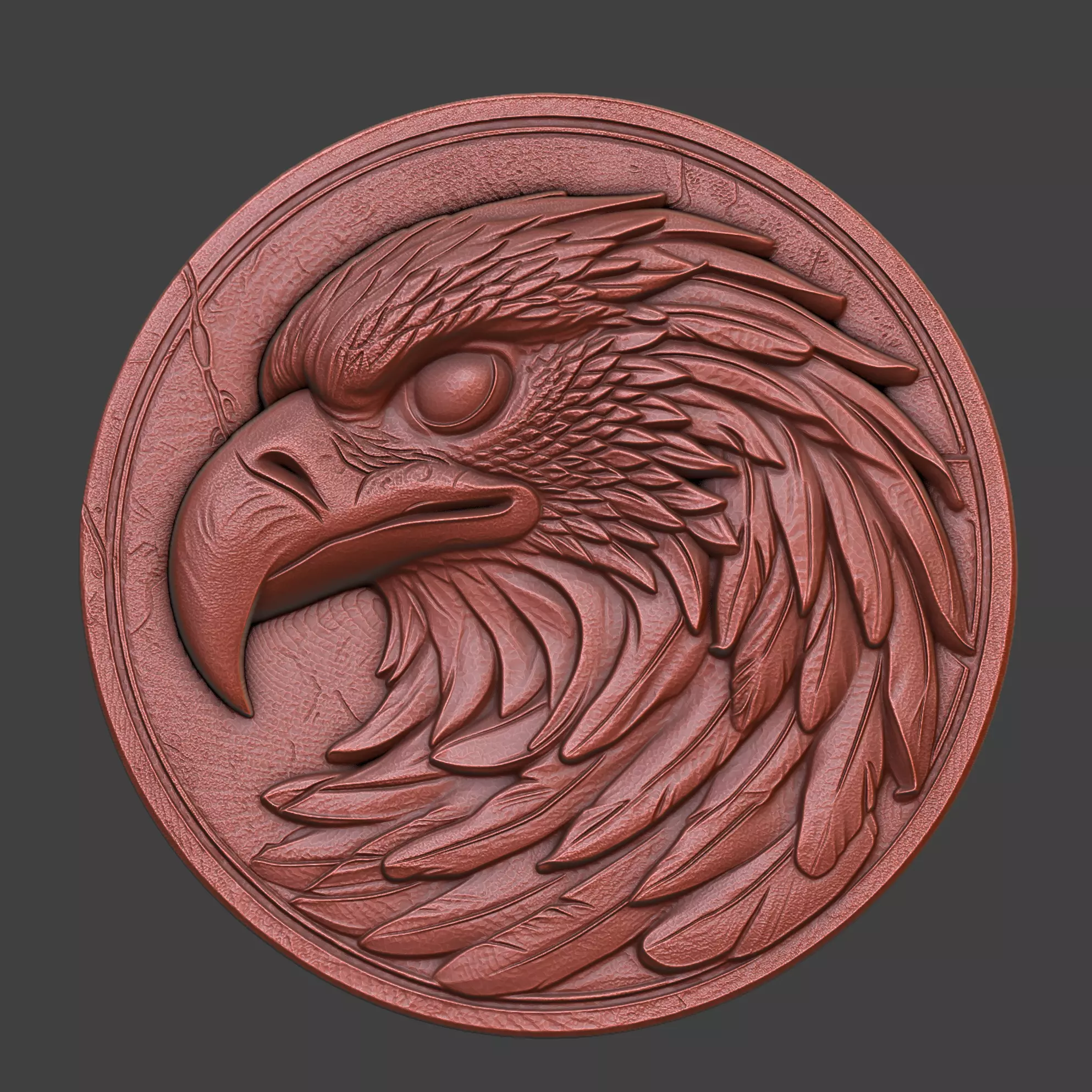 Eagle head relief for CNC and 3D Printing 3D print model_0