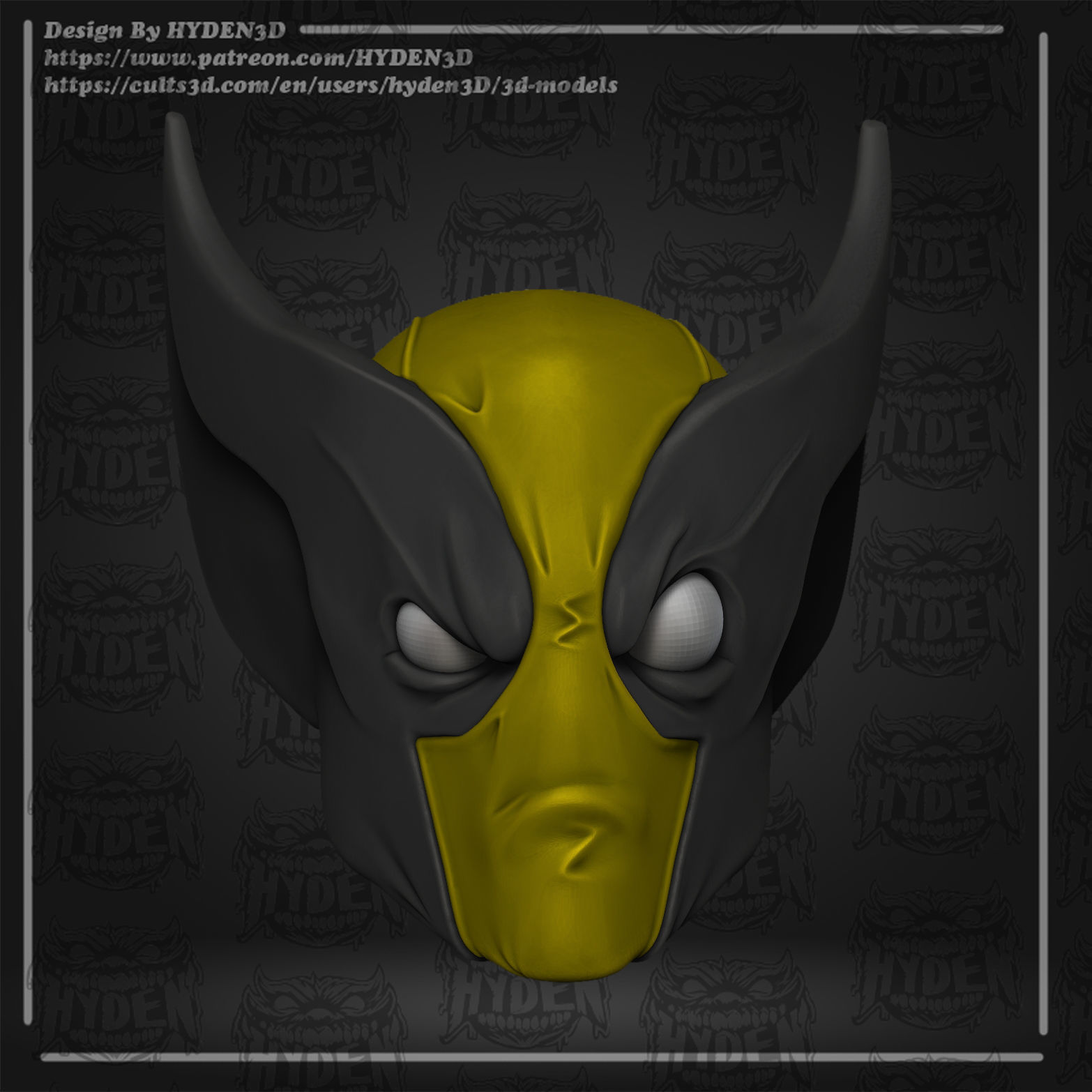 deadpool wolverine head 3D print model_3