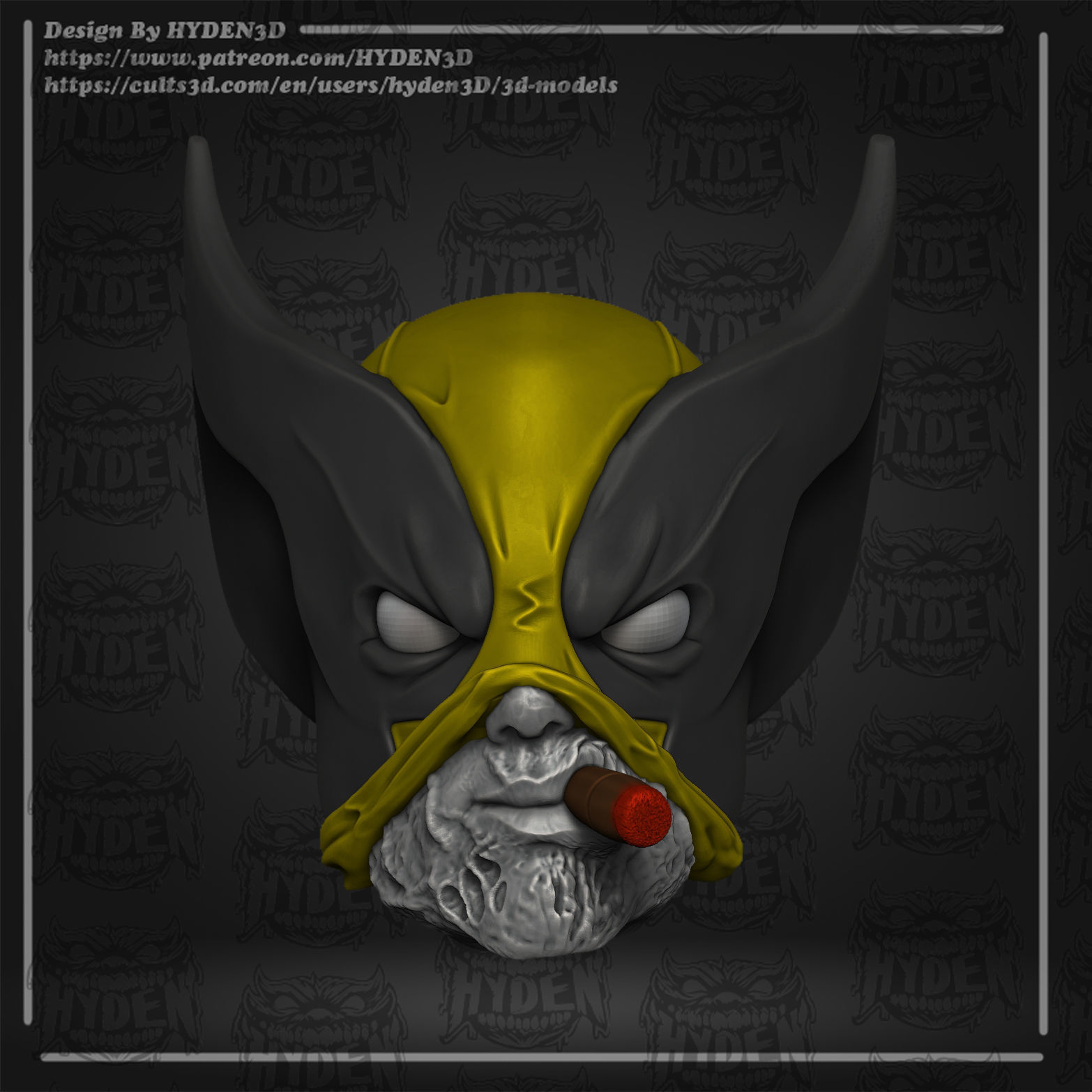deadpool wolverine head 3D print model_1