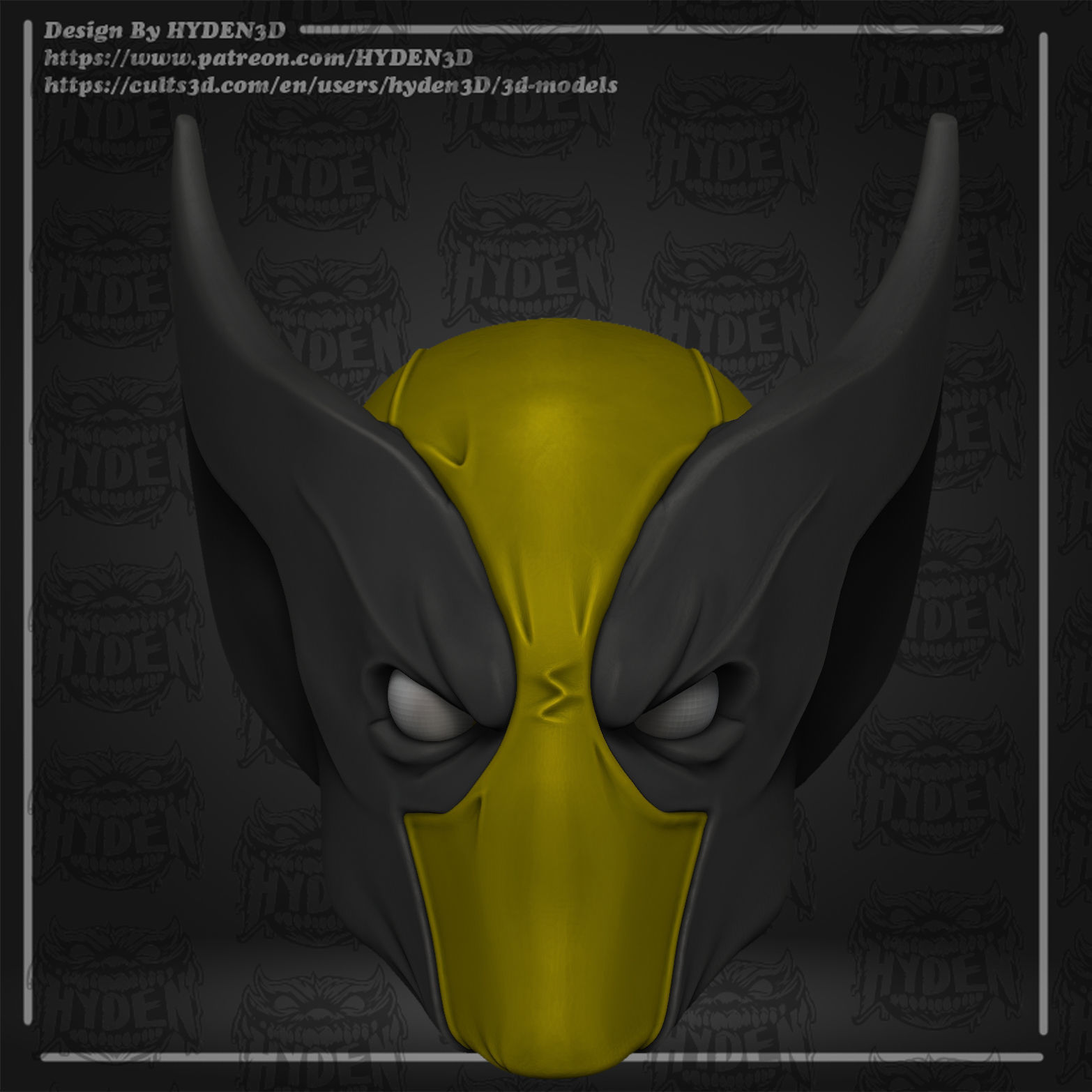 deadpool wolverine head 3D print model_2