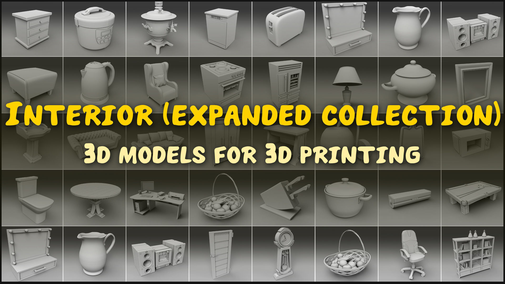 Extensive Interior Home assets and decor 3D print model_45