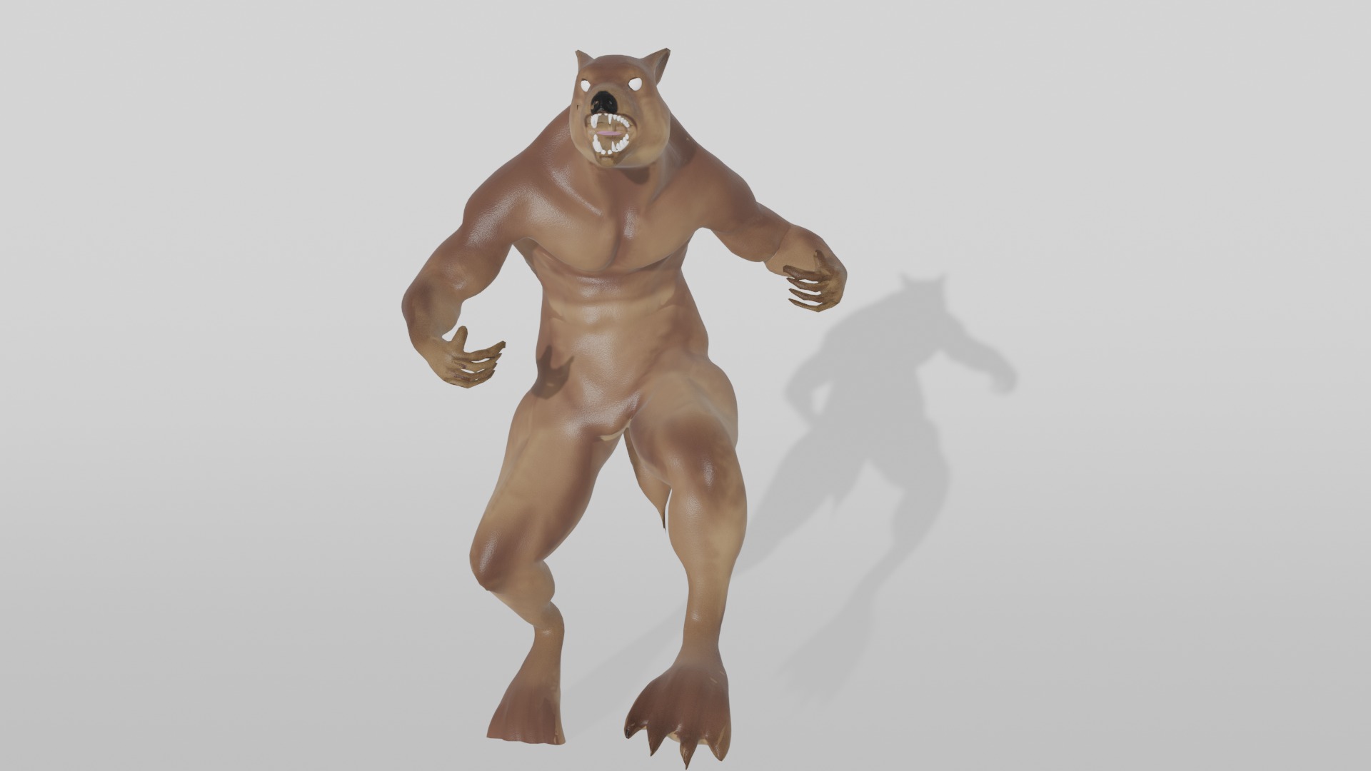 Werewolf  Low-poly 3D model_3