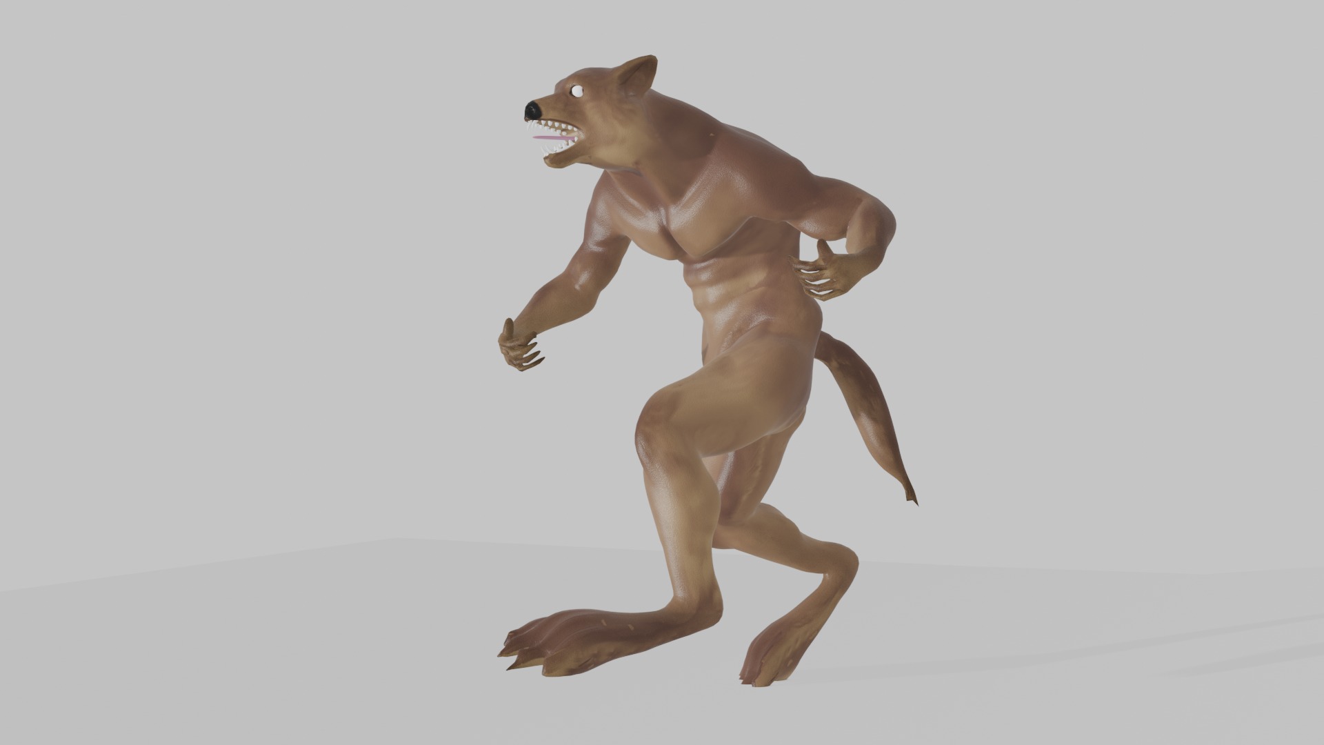 Werewolf  Low-poly 3D model_4