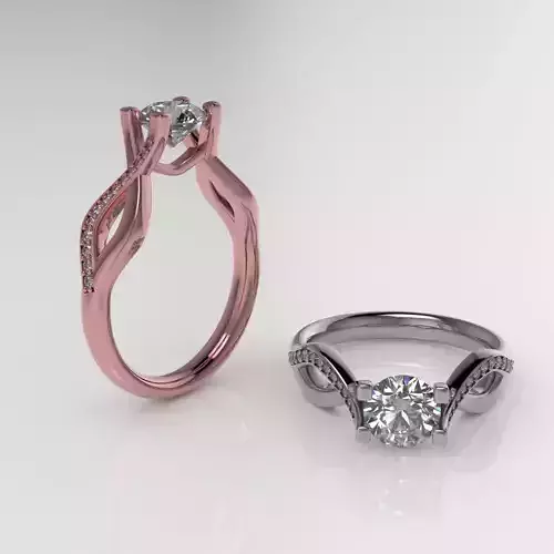 Intersect Crossover Solitare Ring