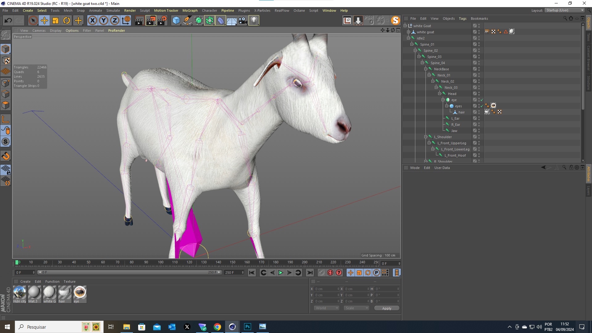 white goat two 3D model_9