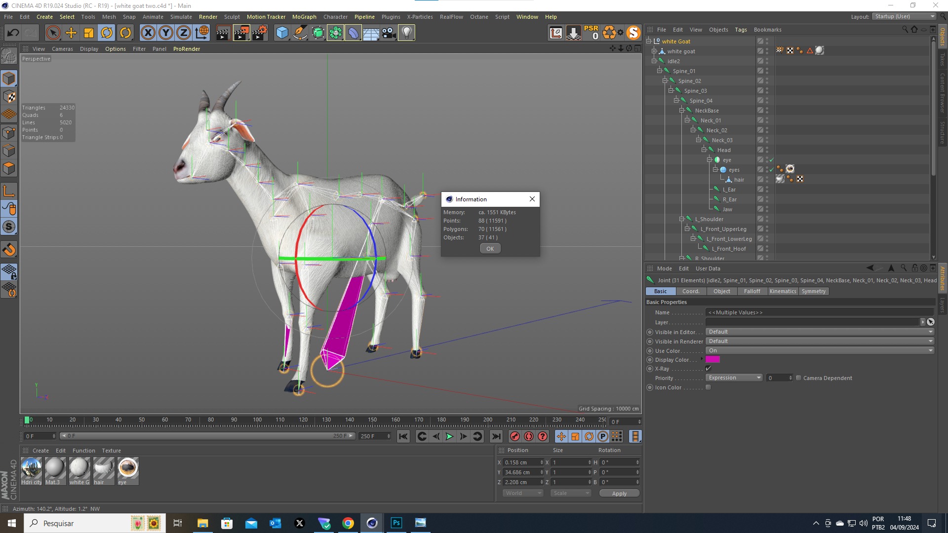white goat two 3D model_7