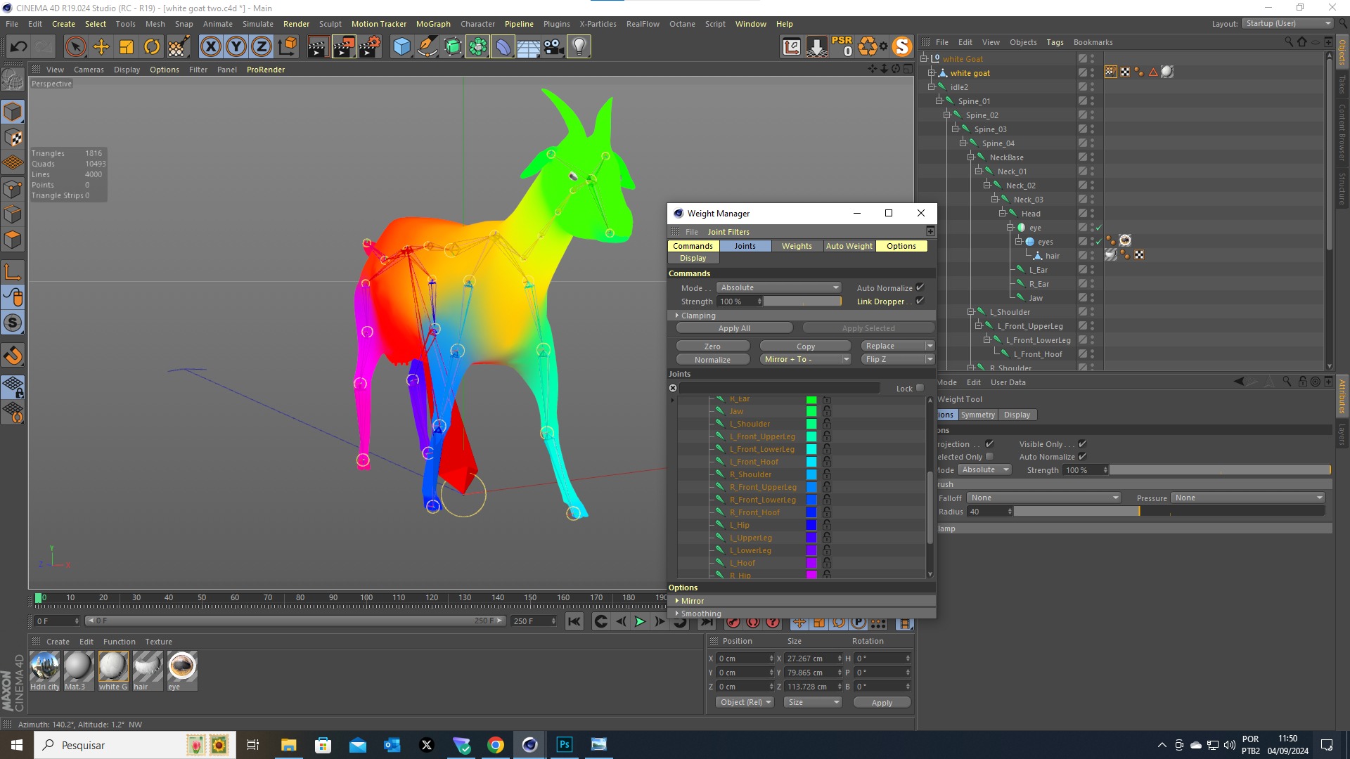 white goat two 3D model_8